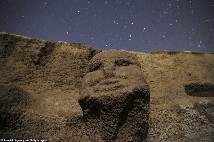 Stunning carvings of human figures and heads (pictured) have been uncovered at what is considered to be one of the most important settlements of the Neolithic period