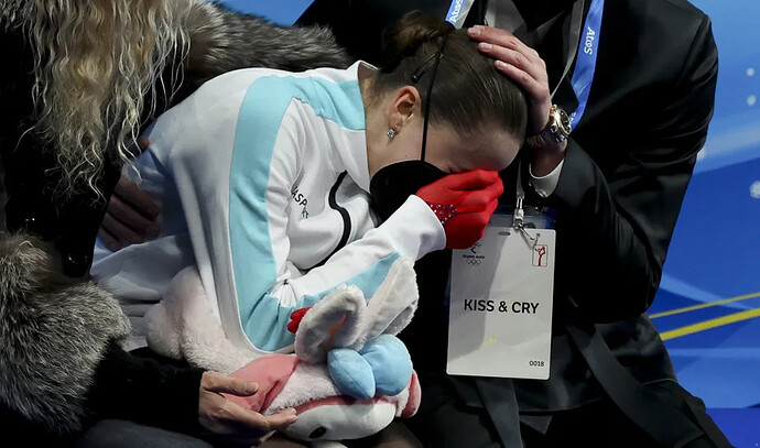 Kamila Valieva's dream-turned nightmare Olympics came to an end on Thursday with her finishing fourth in the women's individual figure skating event. (Photo by Jean Catuffe/Getty Images)