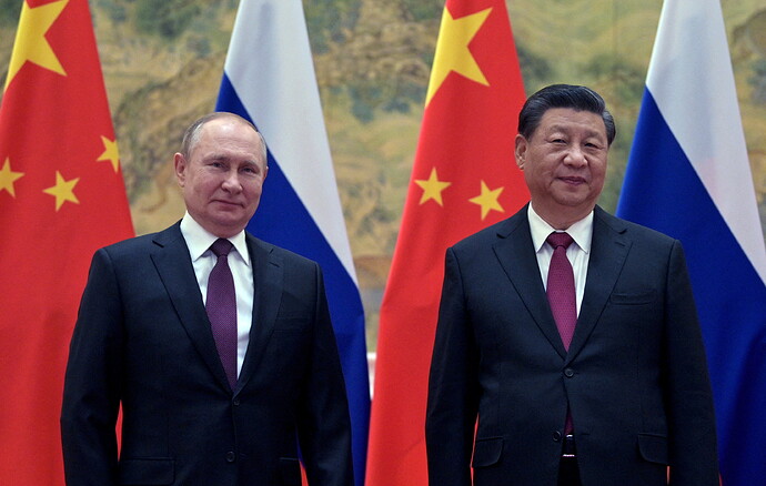 Russian President Vladimir Putin attends a meeting with Chinese President Xi Jinping in Beijing, China February 4, 2022. Sputnik/Aleksey Druzhinin/Kremlin via REUTERS