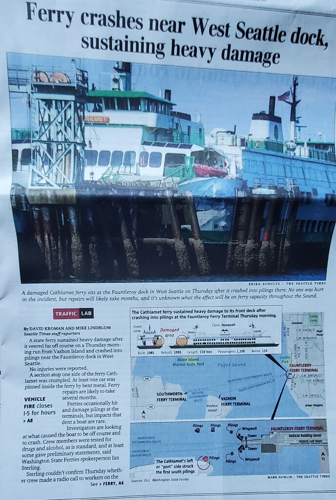 Cathlamet ferry heavily damaged in crash Giza Community