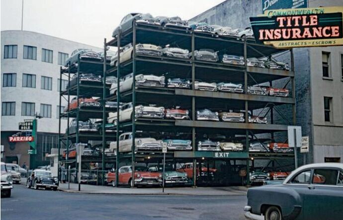 Pigeon Hole parking garage, Portland, Oregon, circa 1960