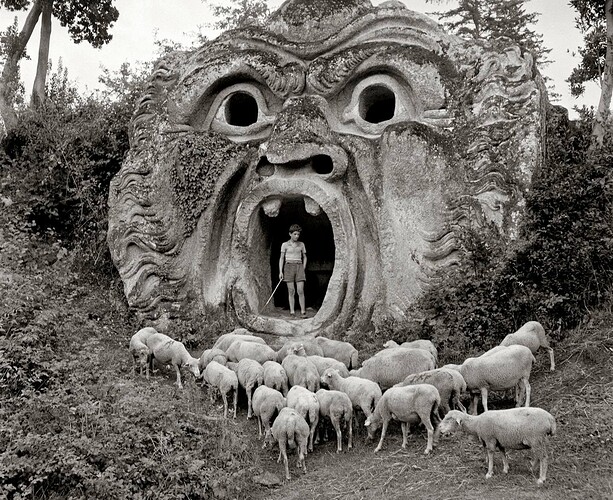 Garden of Pier Francesco Orsini Bomarzo Lazio  Italy 1952