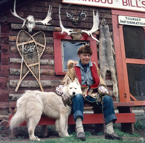 History A photo of “Caribou Bill” at his museum in Cranberry Portage, Manitoba in the 1950s