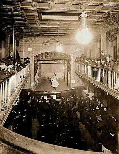 A Peek inside a Music Hall on the Bowery in Mannhattan ...... (c.1890