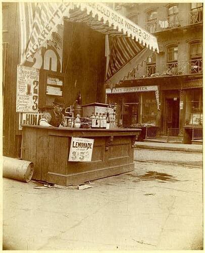 Here is a Soft Drink Stand on the Streets of Manhattan in 1893