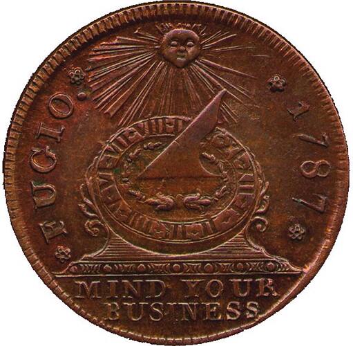 The first ever penny ALLEGEDLY designed by Ben Franklin.