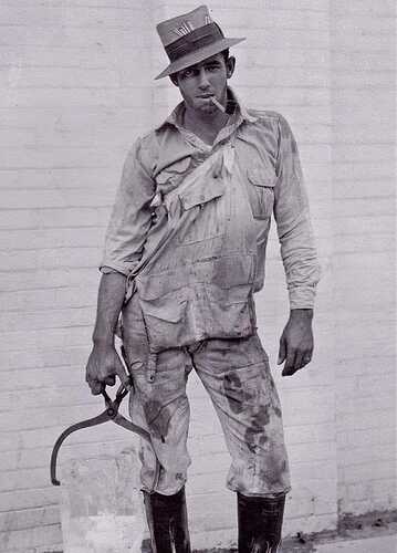 An ‘Ice Man’, delivering a 25lb block of ice in 1928, Houston, Texas
