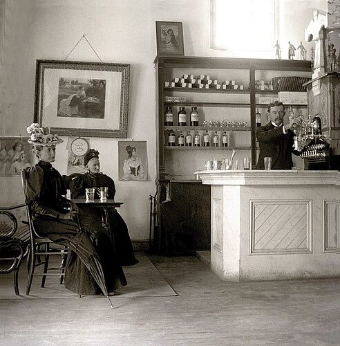 A warm look at a turn of the century soda fountain