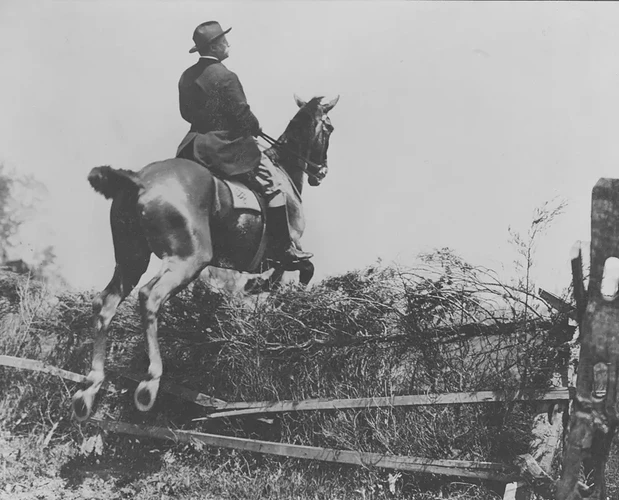 Roosevelt-Jumping-Fence-on-a-Horse-c.1902-1