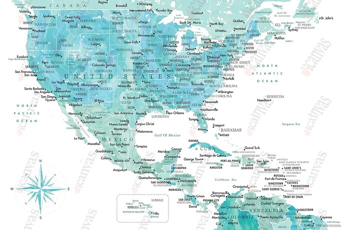 Screenshot 2025-09-26 at 01-28-32 Map Of The Usa And The Caribbean Area In - Canvas Wall Art blursbyai