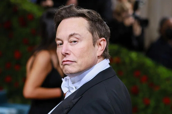Elon Musk in a suit and white bow tie.