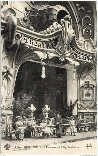 The extravagant Art Nouveau façade of the Elysée Palace of Vichy, France, 1898