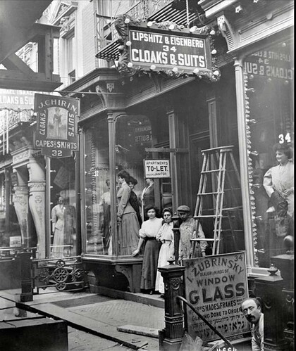 High Fashion Boutiques in Manhattan’s Lower East Side, early 1900s