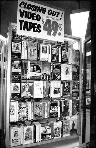I kind of love this image - showing a time when VCR tapes were so expensive, it was prohibitively spendy to own any of them.