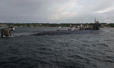 The nuclear powered USS Connecticut leaving port in May this year