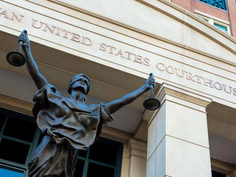 The U.S. Courthouse is seen in Alexandria, Va., Sept. 2, 2021. The U.S. Attorney in Alexandria announced, Jan. 29, 2022, that 42-year-old Allison Fluke-Ekren has been charged with providing material support to a terrorist organization.