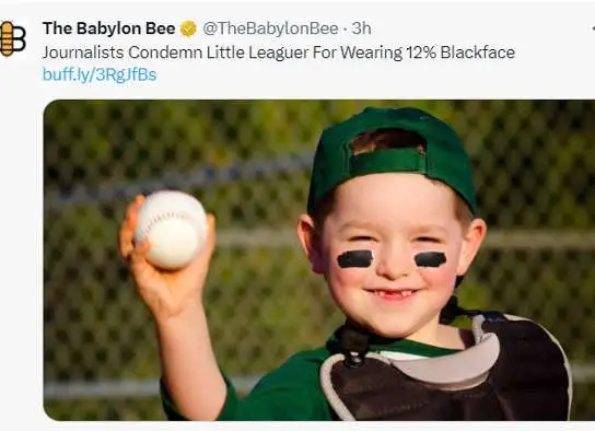 babylon-bee-journalists-condemn-little-leaguer-blackface-eye